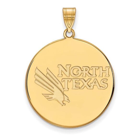 14k Yellow Gold North Texas XL Disc Pendant - Picture 1 of 3